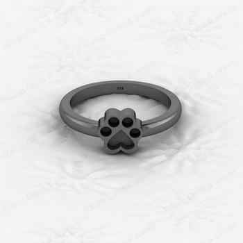 High Quality 925 Silver Baby Dog Foot Semi Mount Blank Setting Ring Jewelry Findings & Components Pet Lover Ashes Resin Gemstone