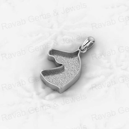 Solid 925 Silver 30mm Horse Face Semi Mount Blank Base Pendant Setting Resin Ashes Work Jewelry Findings Components