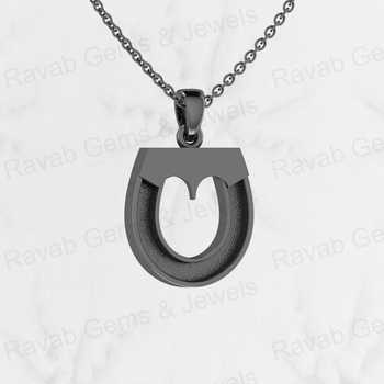 23mm High Quality 925 Sterling Silver Horseshoe Semi Mount Blank Pendant for Breast Milk Jewelry Setting Components
