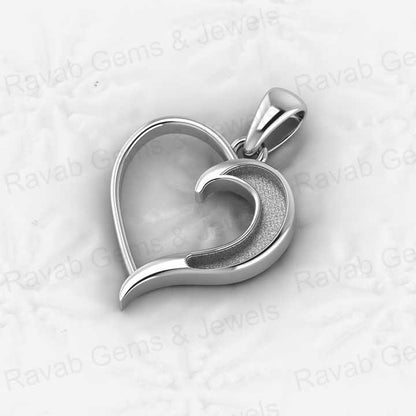 Genuine 925 Sterling Silver 20x20mm Heart Shape Blank Bezel Charm Pendant Setting for Resin & Ashes Breastmilk Keepsake Jewelry