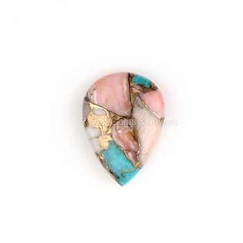 Best Selling Mohave Pink Opal Copper Turquoise 16x22mm Puffy Teardrop Pear Shape Briolette Smooth Loose for Jewelry Making