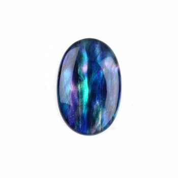 To Selling Blue Ammolite 20x30mm Smooth Oval Shape Loose Gemstone Cabochon for Ornaments and Jewelry Making