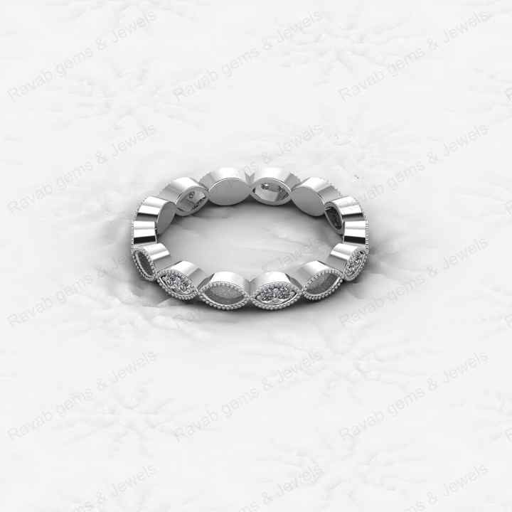Best Selling 925 Silver 2x4mm Marquise Eternity Band Semi Mount Blank Bezel Setting Ring for Stone & Resin Ashes DIY Jewelry