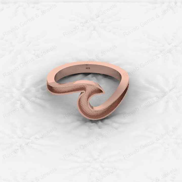 Genuine Solid 925 Sterling Ocean Wave Design Semi Mount Blank Setting Ring Good for Resin & Ashes Work Keepsake DIY Jewelry