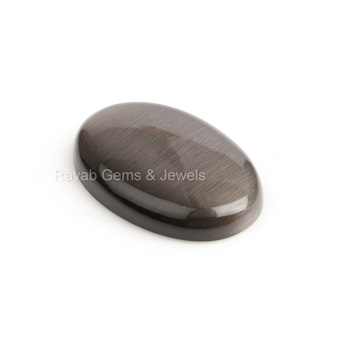 High Quality Handmade Gray Cat's Eye Quartz Cabochons 20x30mm Smooth Oval Shape Polish Jewelry Making Gemstones Loose Gemstones