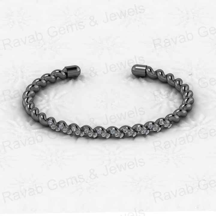 Best Selling Solid 925 Sterling Silver 18k Gold Plated Prong Setting 57x47mm Croissant CZ Bracelet for Women Fine Jewelry