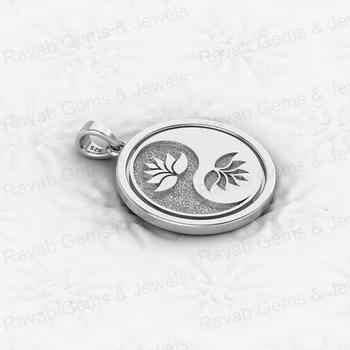 New Arrival Handmade 925 Sterling Silver Yin Yang Flower Design Pendant with 18 Inch Chain Solid Fine Jewelry for Women