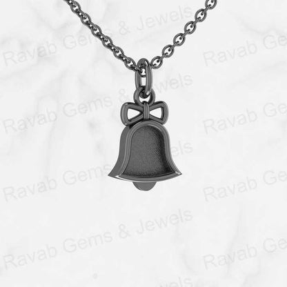 925 Sterling Silver 20x12mm Christmas Jingle Bell Blank Setting Semi Mount Charm Pendant for Resin & Ashes Work Keepsake Jewelry