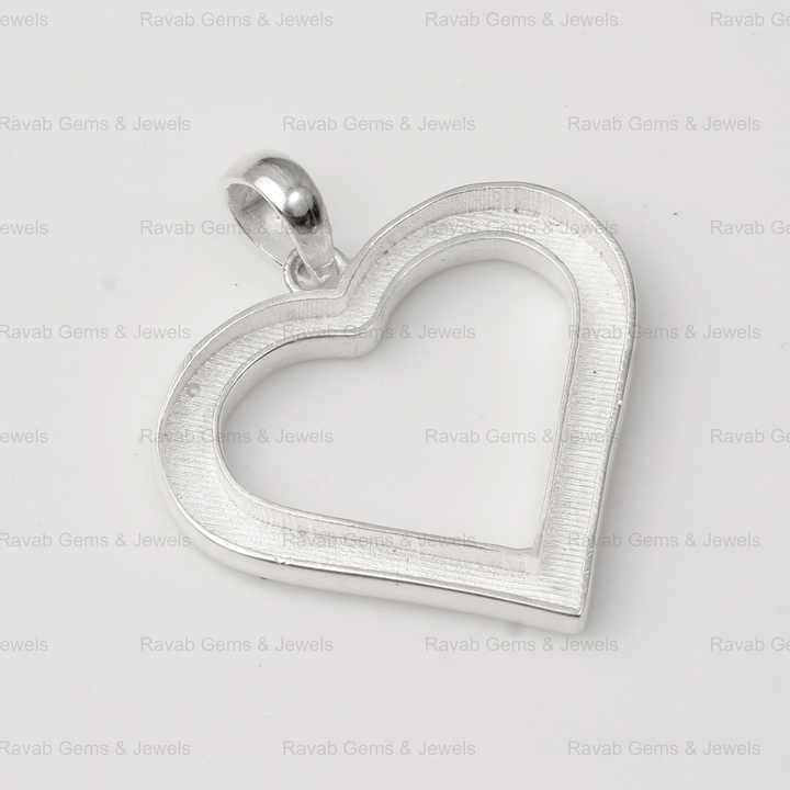 High Quality 925 Silver 25mm Lovely Heart Charm Tray Breast Milk Bezel Setting Pendant Resin Ashes Jewelry Findings Components