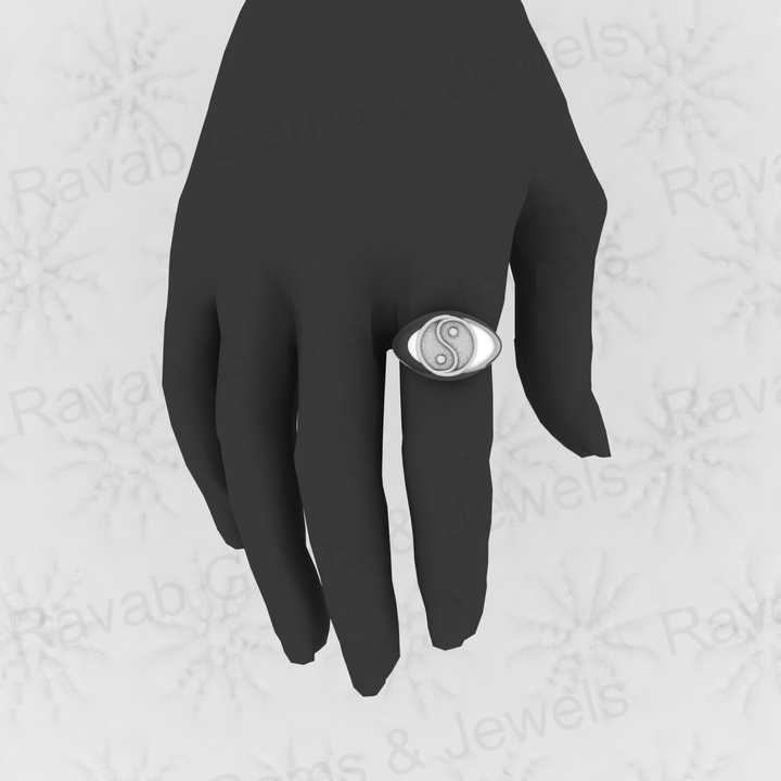 Best Quality Solid 925 Sterling Silver Yin Yang Symbol Semi Mount Blank Setting Ring Good for Resin & Ashes Work Keepsake