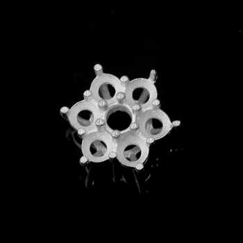 Solid 925 Silver 13.5mm Cluster Prong Blank Bezel Setting Collet High Quality Mounting Jewelry for DIY Pendant Components