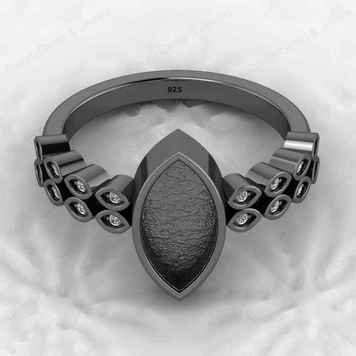 High Quality 925 Sterling Silver 12x16mm Marquise Semi Mount Blank Bezel Setting Ring Good for Resin Gemstone Jewelry Component