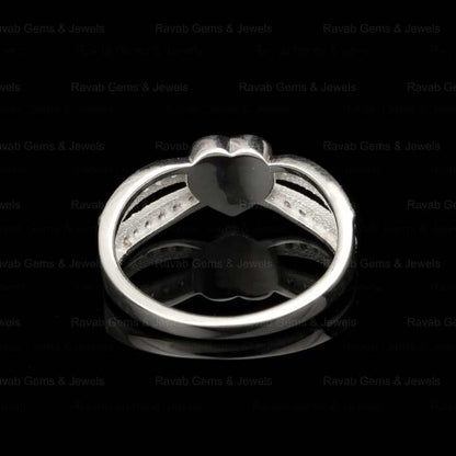 925 Sterling Silver Solid Silver 6mm Heart With Zircon Semi Mount Blank Bezel Setting Ring for Keepsake Breastmilk Jewelry