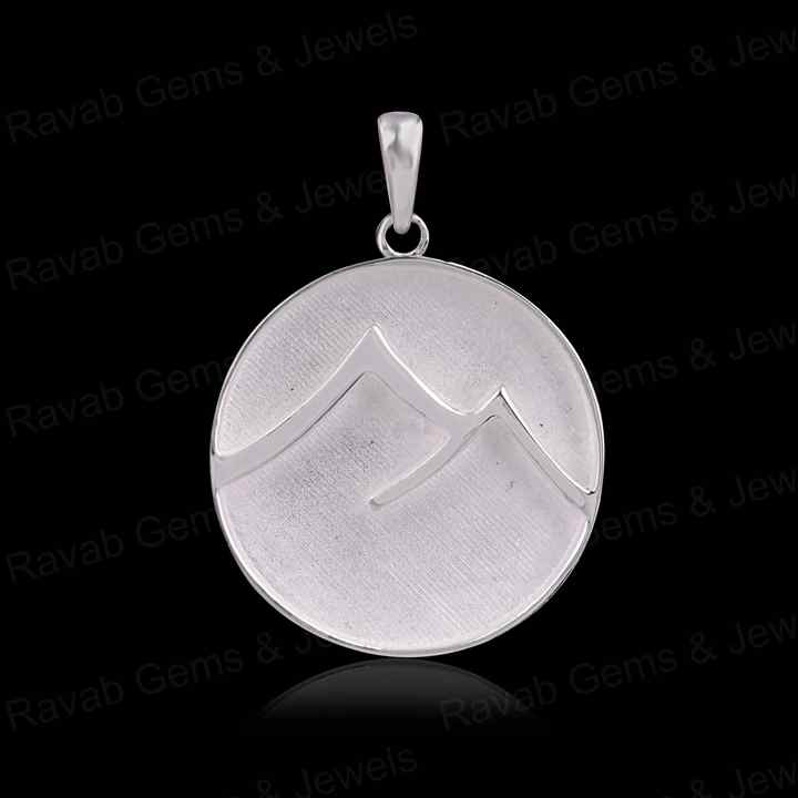 High Quality Handmade 925 Silver 25mm Mountain Hill Blank Charm Pendant Resin Ashes Work Breastmilk Jewelry Findings Components