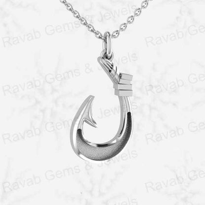 High Quality Pure 925 Silver Knife Nautical Fish Hook Semi Mound Charm Pendant Setting for Resin & Ashes Keepsake DIY Jewelry