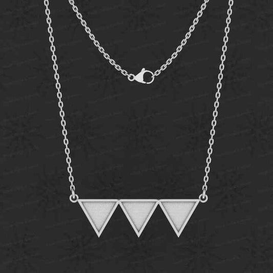 Valentine Day 925 Silver Tringle Shape Collet Cup Blank Semi Mount Charm Pendant Necklace Setting Ashes Resin Jewelry Findings