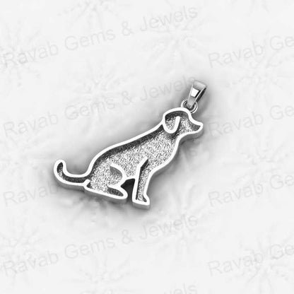 High Quality 925 Sterling Silver Rhodesian Ridgeback Dog Bezel Pendant Blank Setting Resin Ashes Jewelry Finding