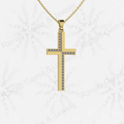 Christmas Sale Solid 925 Sterling Silver Rhinestone Cries Cross CZ Pave Jesus Necklace Pendant for Men & Women Fine Jewelry