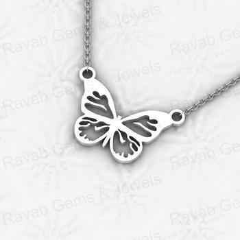 Best Gift 925 Sterling Silver 16x28mm Butterfly Design Gold Plated Zircon High Quality Fine Pendants Charms Jewelry Keepsake