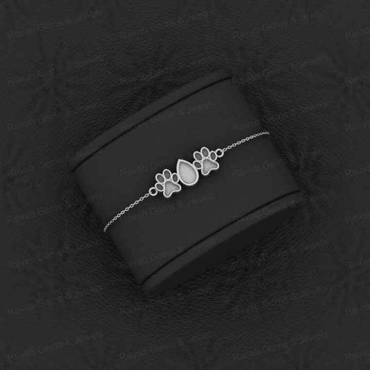 Best Quality 925 Genuine Sterling Silver Dog Paw Pear Blank Charm Bracelet Breast Milk DIY Ashes Resin Keepsake Jewelry Findings