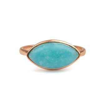 Top Selling 8x16mm Natural Smithsonite Gemstone Genuine 925 Silver Rose Gold Bezel Marquise Handmade Fine Jewelry Women's Ring