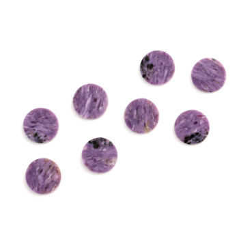 High Quality 12mm Natural Smooth Purple Lepidolite Double Flat Coin Calibrated Loose Gemstone for Jewelry Making