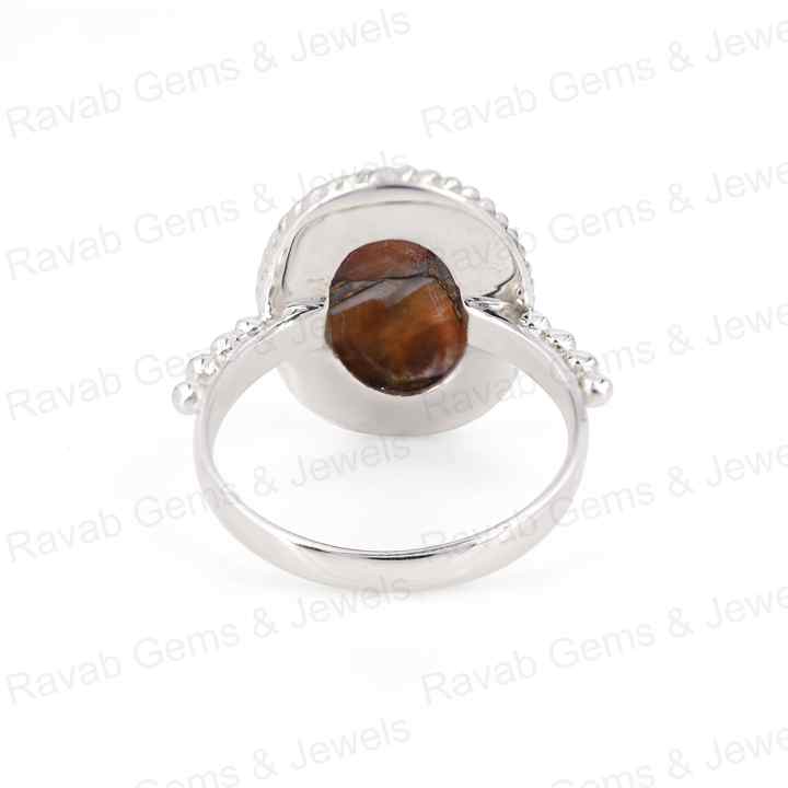 Best Selling 10x14mm Spiny Oyster Copper Turquoise Gemstone Bezel Real Sterling Silver Handmade Boho Dainty Oval Ring for Women