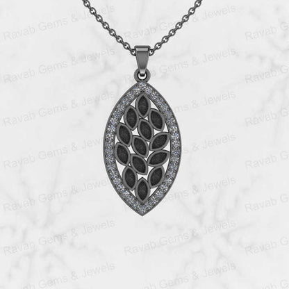 Solid 925 Silver 16x28mm Marquise Shape Semi Mounting Charm Pendant Setting for Resin Ashes Stone Jewelry Findings Components