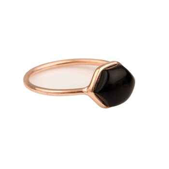 Best Quality 10x12mm Hexagon Shape Ring for Women Solid 925 Sterling Silver Genuine Black Onyx 18K Gold Plated Wedding Jewelry