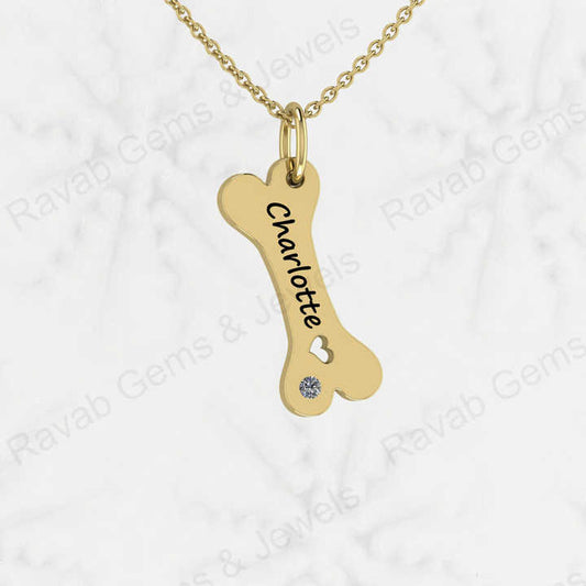 Christmas Sale Solid 925 Sterling Silver Engraved Dog Bone Personalized Dog Name Necklace Pendant Fine Handmade Jewelry