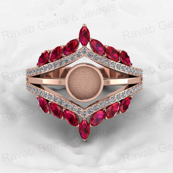 Solid 925 Sterling Silver 6mm Round With CZ Semi Mounting Blank Bezel Cocktail Ring Setting for Ashes Resin & Gemstone Jewelry