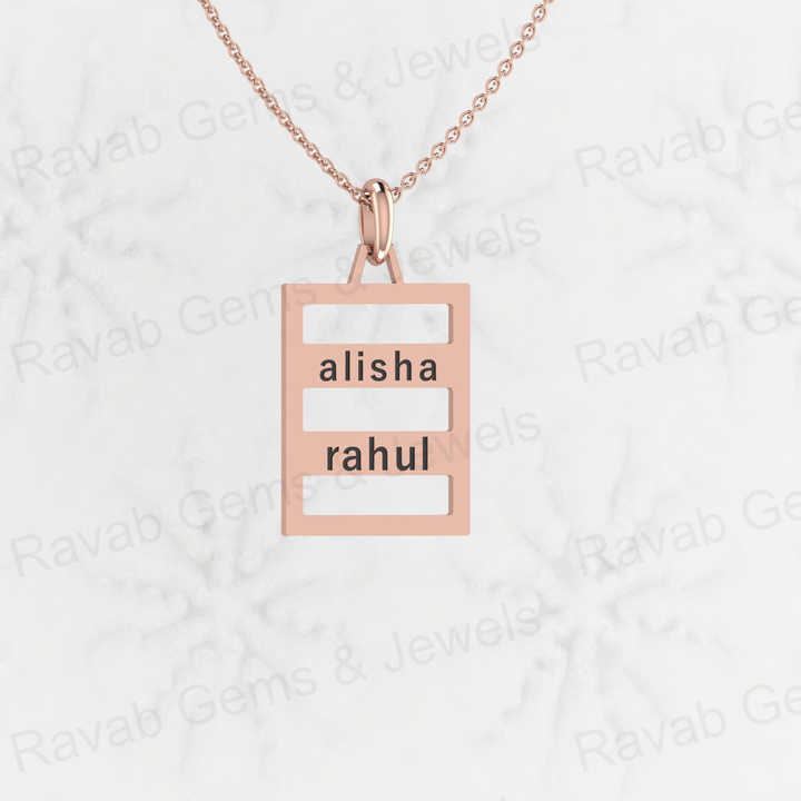 Best Quality 925 Solid Sterling Silver 18x32mm Personalized Custom Couple Name Pendant Fine Jewelry for Valentine's Memorial