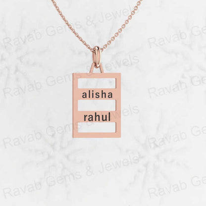 Best Quality 925 Solid Sterling Silver 18x32mm Personalized Custom Couple Name Pendant Fine Jewelry for Valentine's Memorial