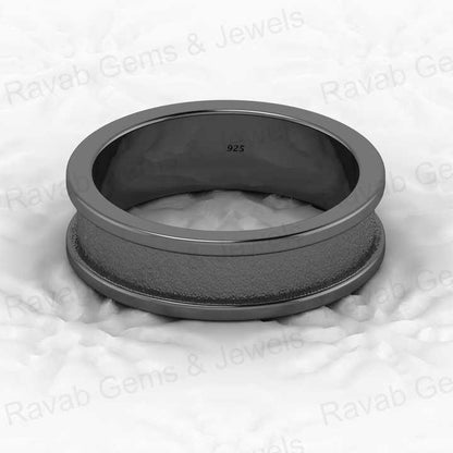 Best Quality 925 Solid Sterling Silver 6mm Semi Mount Blank Channel Setting Ring for Breastmilk & Keepsake Resin Ceramic Jewelry