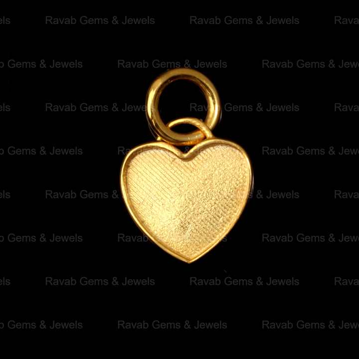 2024 Best Quality 18k Gold Plated Sterling Silver 12mm Heart Charm Semi Mount Blank Stone Bezel Setting Pendant Jewelry Findings