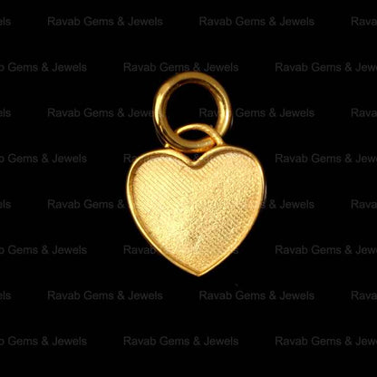 2024 Best Quality 18k Gold Plated Sterling Silver 12mm Heart Charm Semi Mount Blank Stone Bezel Setting Pendant Jewelry Findings