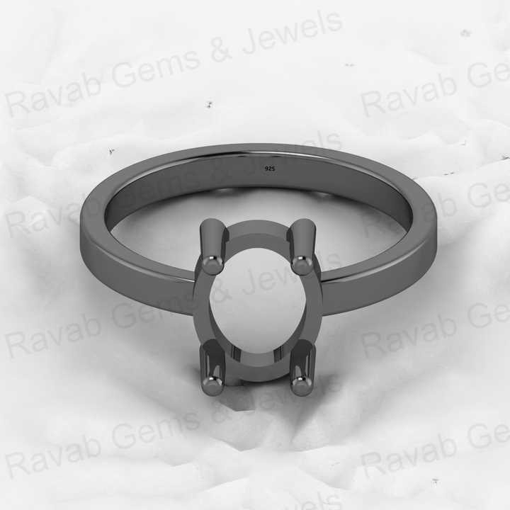 Genuine 925 Solid Sterling Silver 8x10mm Semi Mount Blank Setting Band Ring for Breastmilk & Keepsake Resin Ceramic Jewelry