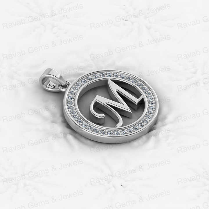 Solid 925 Sterling Silver 18K Gold Filled 22mm Letter Coin Disc Zircon Diamond Women Charm Pendant Necklace Personalized Jewelry