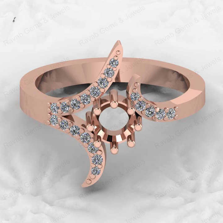Best Selling 925 Sterling Silver 5mm Round CZ Semi Mount Blank Prong Setting Ring Good for Fine Gemstone Jewelry Component