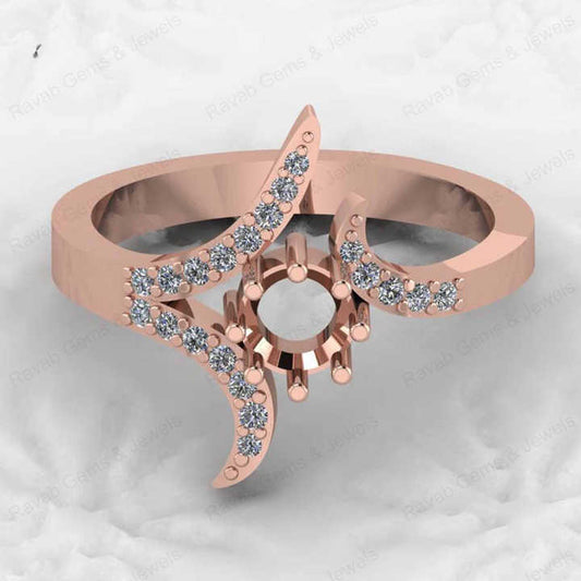 Best Selling 925 Sterling Silver 5mm Round CZ Semi Mount Blank Prong Setting Ring Good for Fine Gemstone Jewelry Component