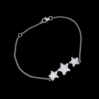 High Quality Handmade Genuine 925 Silver Empty Star Blank Bracelet Jewelry Findings Ashes & Resin Work Keepsake Breast Milk DIY