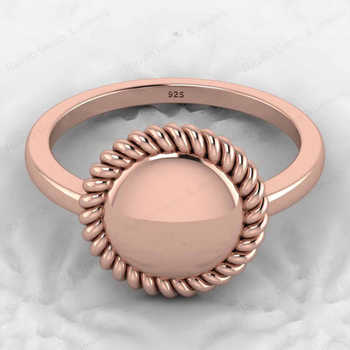 Top Selling Genuine 925 Silver Gold Vermeil Eternity American Rope Beaded Round Circle Statement Chunky Signet Ring Fine Jewelry