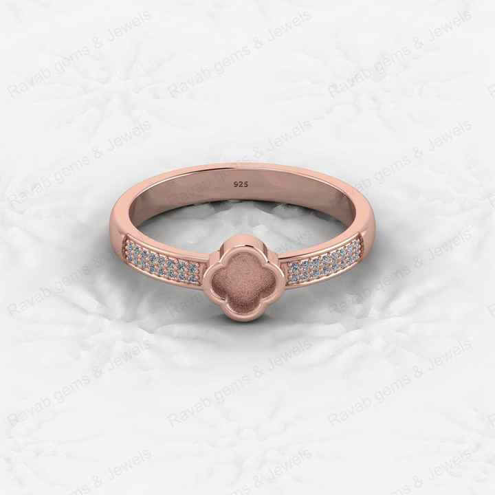 Best Quality 925 Sterling Silver 5x5mm Clawer Semi Mount Blank Setting Wedding Ring Good for Resin Keepsake Finding Jewelry