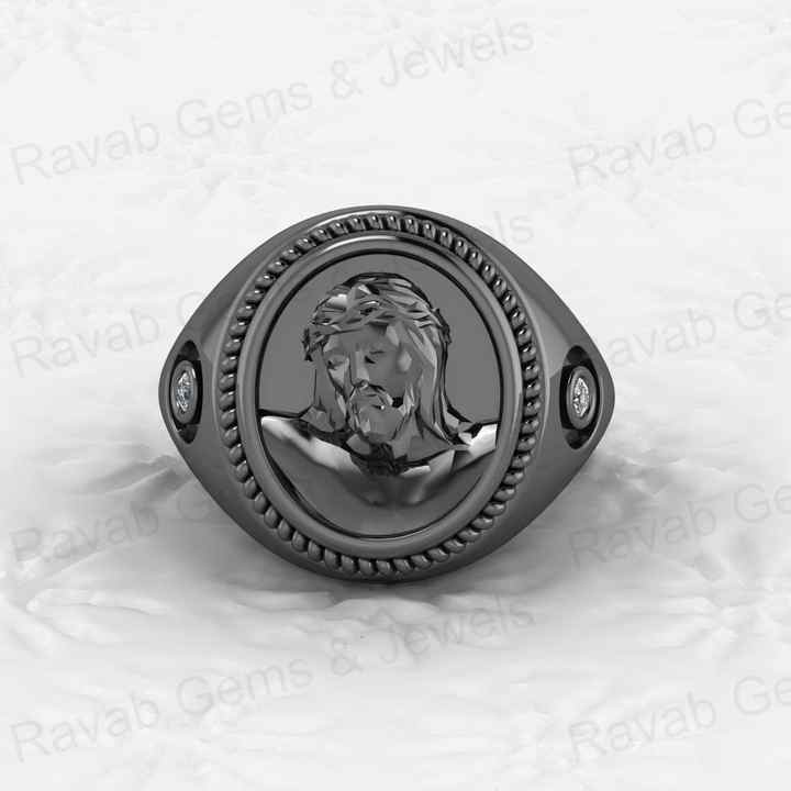 Best Quality Solid 925 Sterling Silver Featuring Zircon Jesus Christ Unisex Christian Signet Ring Wedding Religious Fine Jewelry