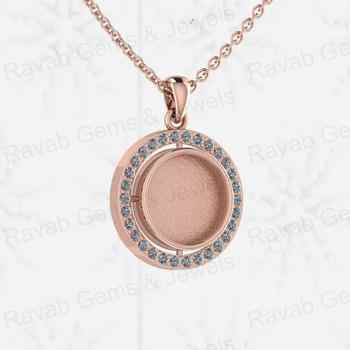 Best Quality 925 Genuine Silver 10mm Surrounded Semi Mount Good Resin Memorial Locket Setting Pendant Jewelry Findings Component