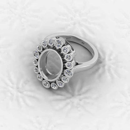 Superb Quality 925 Silver Oval 9x12mm Semi Mount Blank Setting Ring for Gemstone Good for Ashes & Resin Work Breastmilk Jewelry