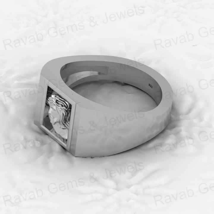 Top Quality Genuine 925 Sterling Silver Personalized Religious Jesus Christ Signet Ring Spiritual Keepsake Men's Fine Jewelry