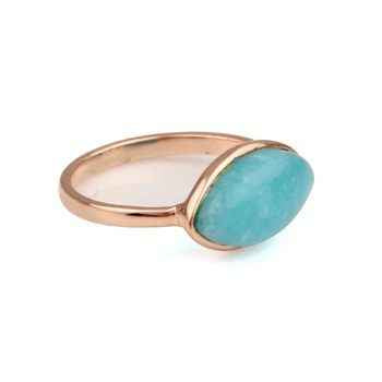Top Selling 8x16mm Natural Smithsonite Gemstone Genuine 925 Silver Rose Gold Bezel Marquise Handmade Fine Jewelry Women's Ring