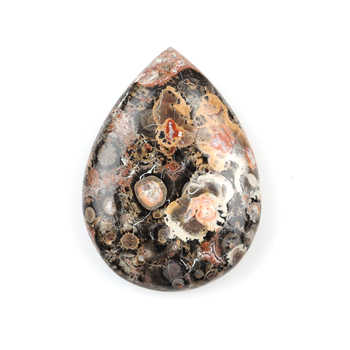 Best Quality 16x22mm Leopard Skin Jasper Loose Gemstones High Polished Smooth Puffy Pear Briolette for Jewelry Making Wholesale