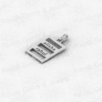 Best Quality 925 Solid Sterling Silver 18x32mm Personalized Custom Couple Name Pendant Fine Jewelry for Valentine's Memorial